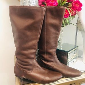 Gianni Bini Brown Soft Leather knee-high Boots 10